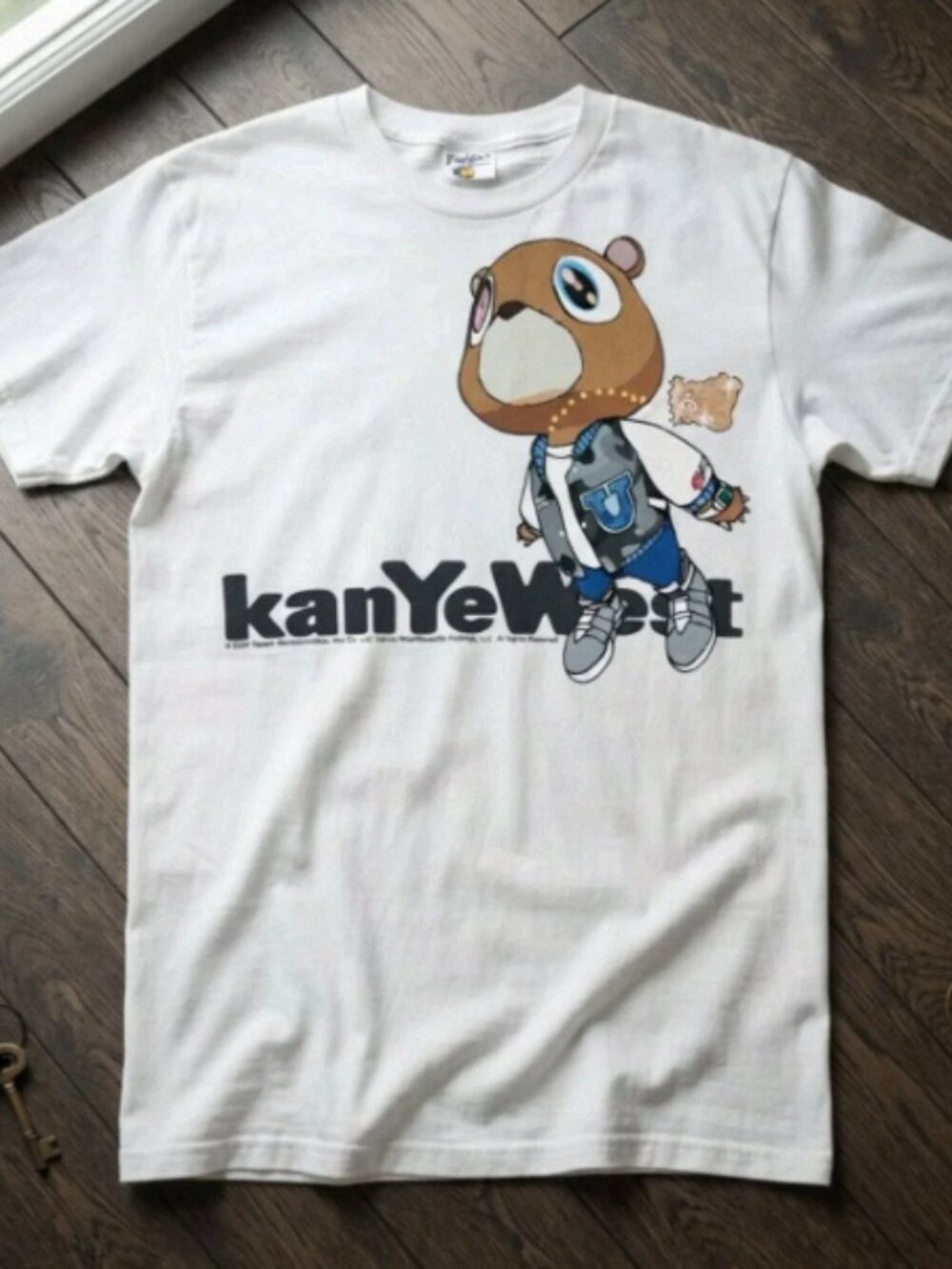 Kayne West Dropout Bear White Graphic T-Shirt College Dropout Tee